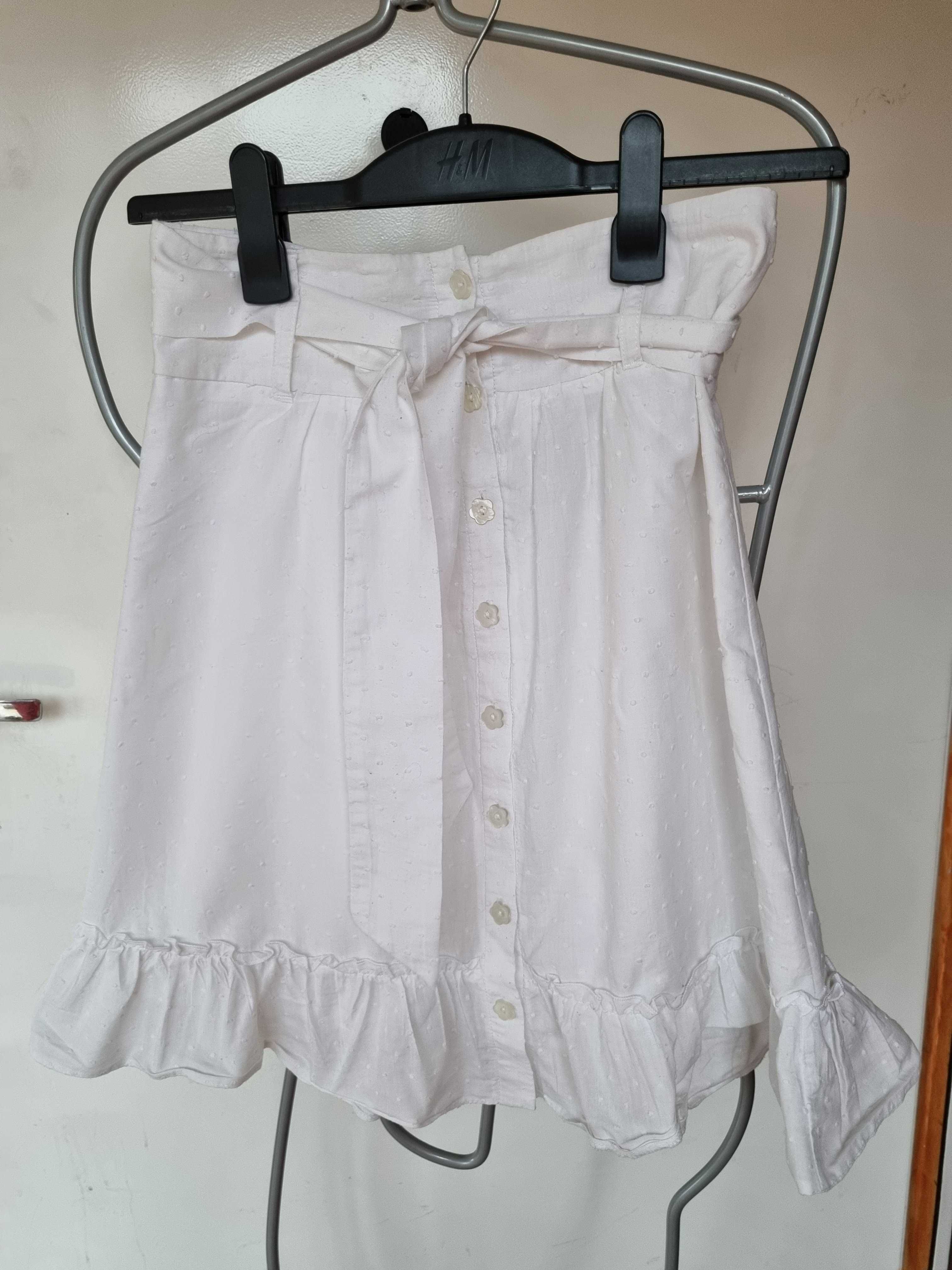 H&M spódnica biała letnia zwiewna romantyczna XS S 34