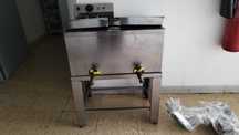 Fritadeira Industrial + Mesa de Suporte em Inox