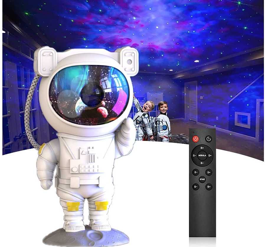 PROJEKTOR GWIAZD ASTRONAUTA Dla Dzieci Lampka Nocna Led Laserowy
