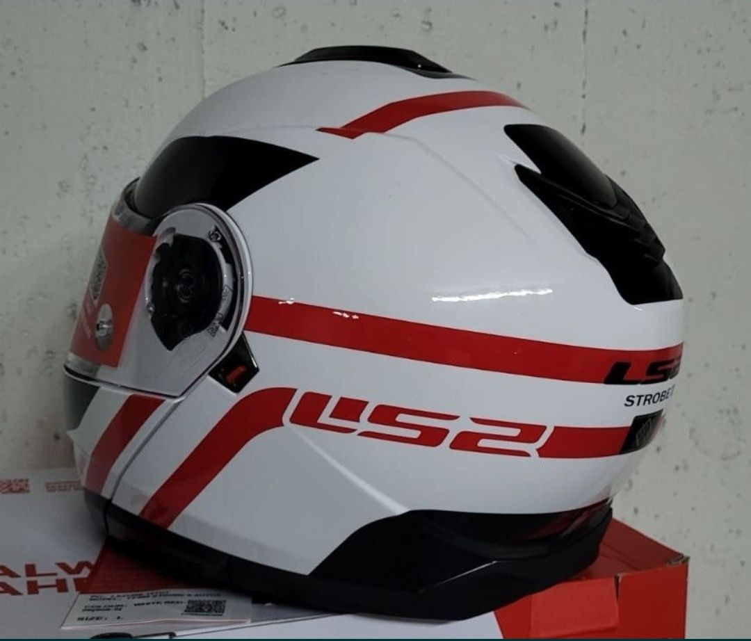 Capacete LS2 FF908 Strobe II White/ Red ( L )( NOVO )