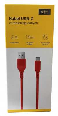 Setty Kabel USB-C 1,8m 2,0A czerwony