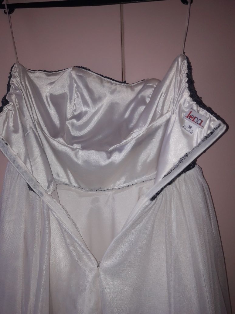Sukienka rozkloszowana koktajlowa tiul, ślub , komunia 38 M