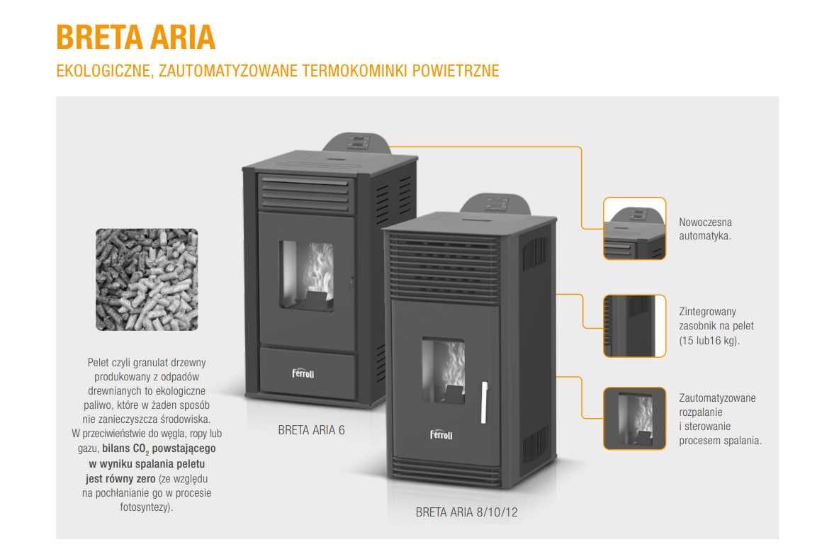 BRETA ARIA 8 – termokominek powietrzny (2,4-8,0 kW) kominek