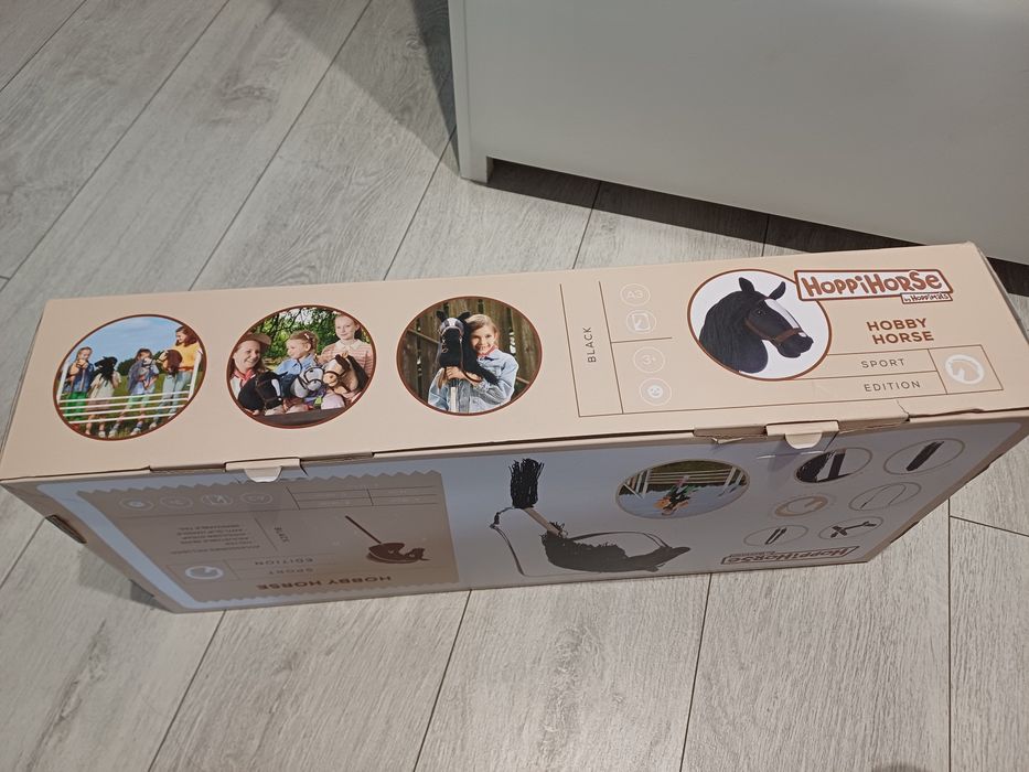 NOWY Hobby horse koń na kiju A3 Hoppihorse czarny