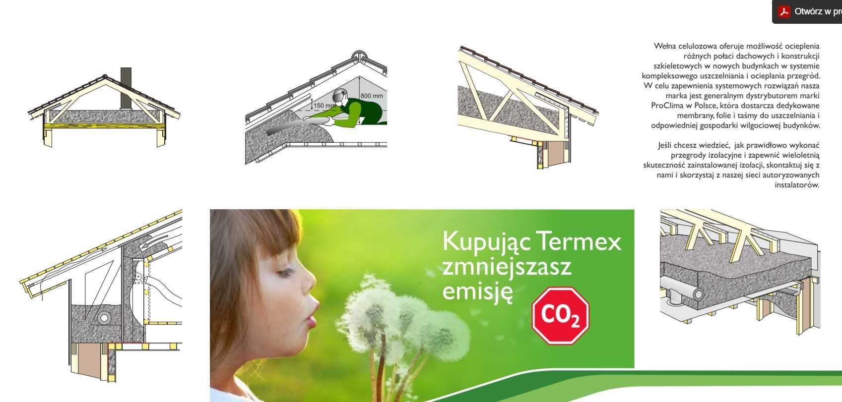 Ocieplanie celulozą Termex - Izolacje wdmuchiwane - Naprawy izolacji