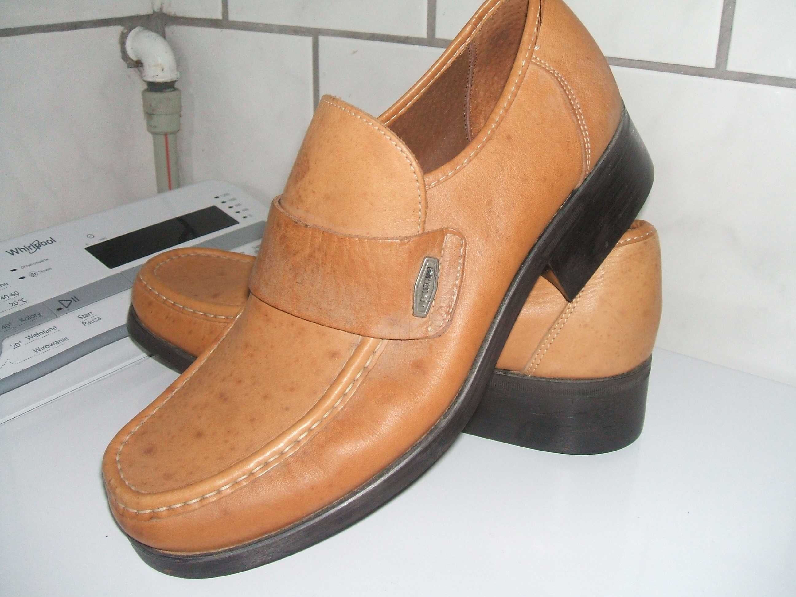 buty nowe meskie pułbuty pantofle rozmiar 11 skórzane solidne ! 44