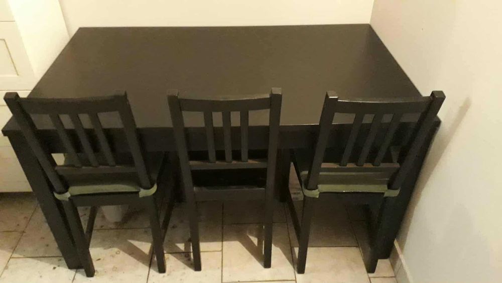 STÓŁ+5 KRZESEŁ w kolorze czarnym