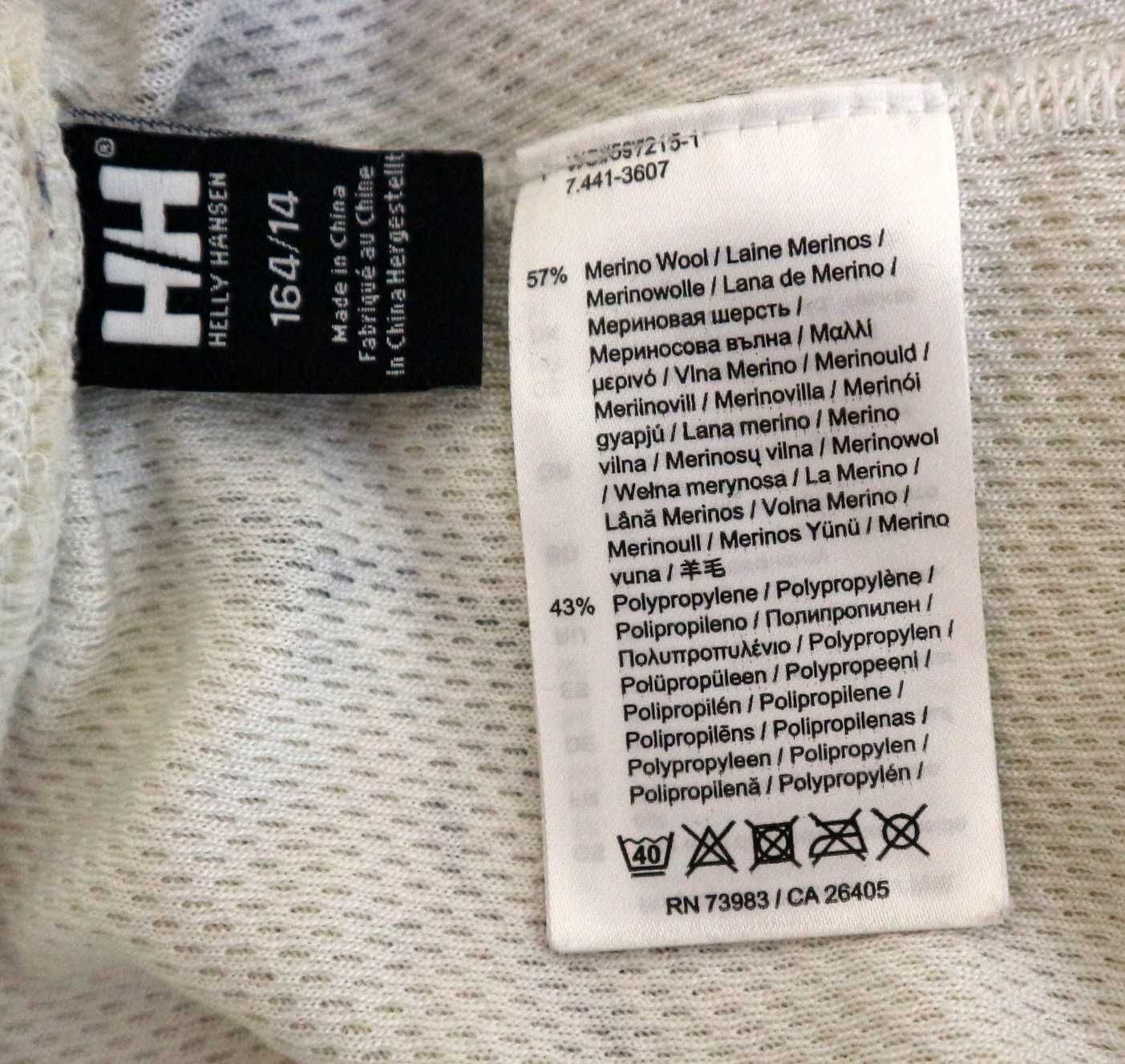 Helly Hansen kalesony termiczne 57% wełny merino S