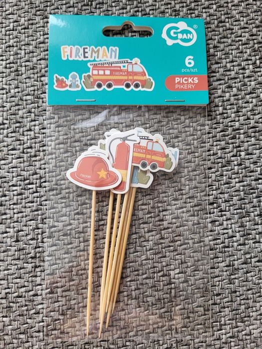 Pikery/topper na babeczki lub tort strażak strażackie