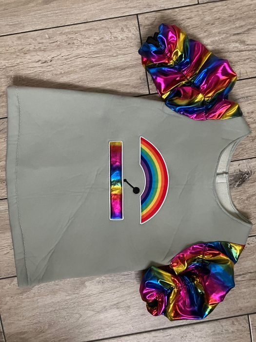 Strój przebranie tęcza robót dziewczynka kostium karnawałowy 86/92