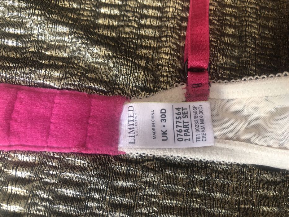 Biustonosz stanik M&S Marks & Spencer 30D 65D panterka różowa koronka