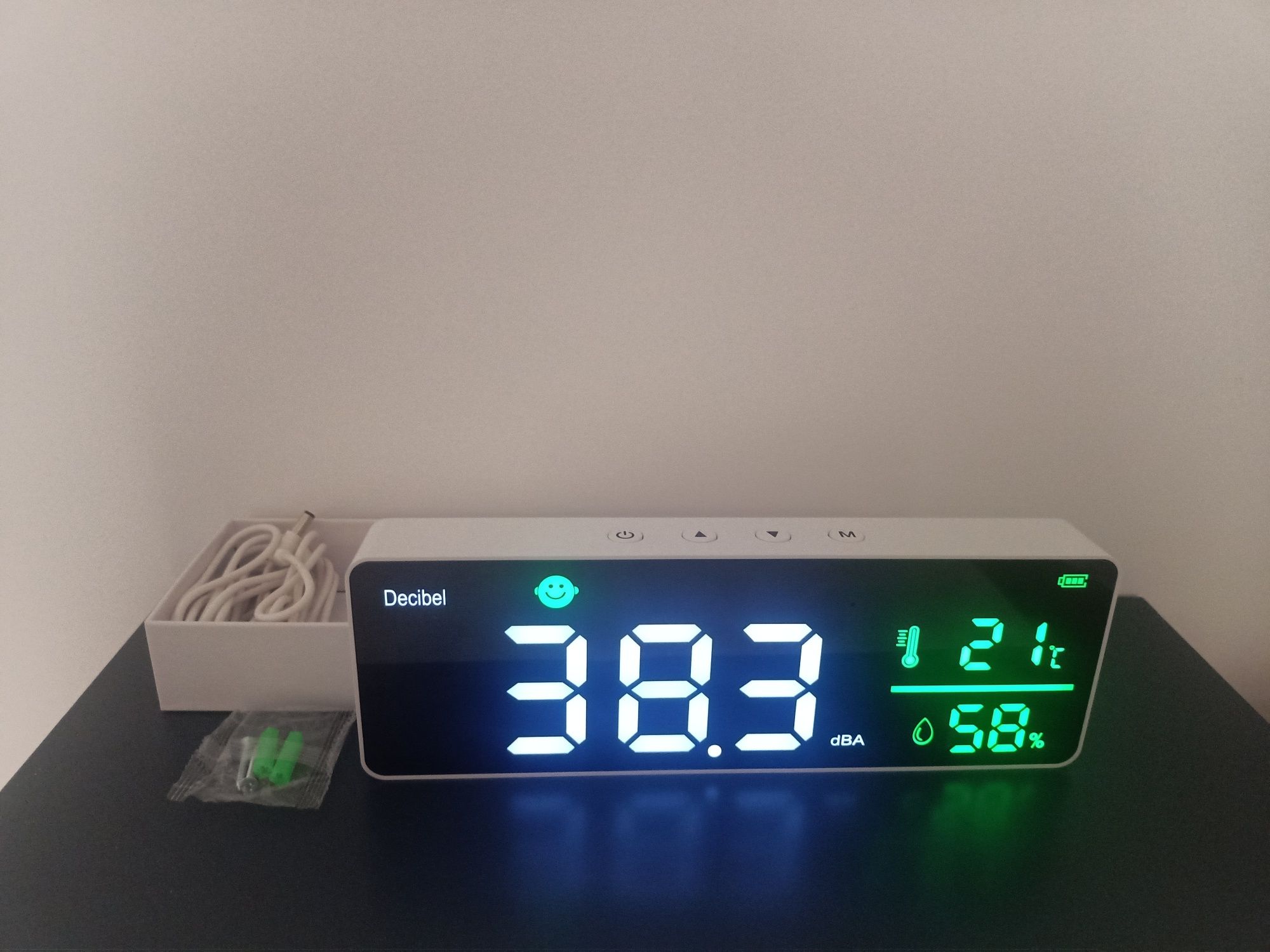 Decibel Miernik poziomu dźwięku decybeli temperatury wilgotności LED