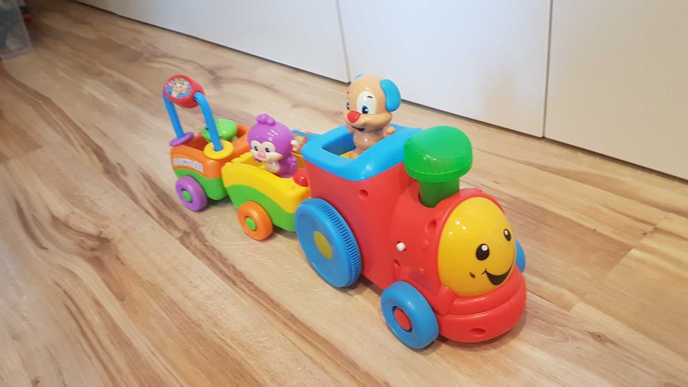 Fisher price pociąg szczeniaczka zabawka interaktywna i edukacyjna