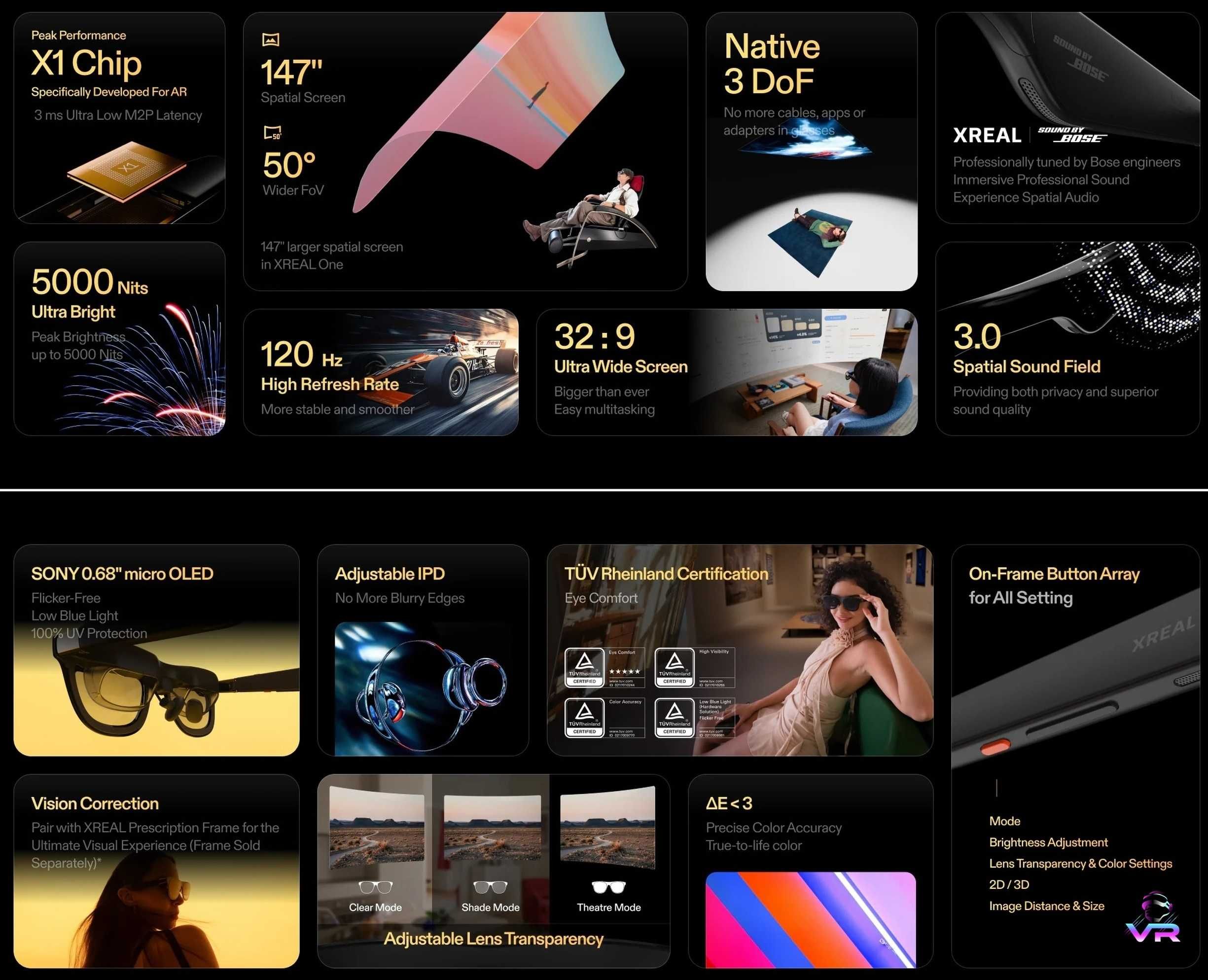 XREAL ONE Sony Micro-OLED Display 147" 120Hz окуляри AR | XR