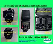zestaw sprzętu fotograficznego Canon