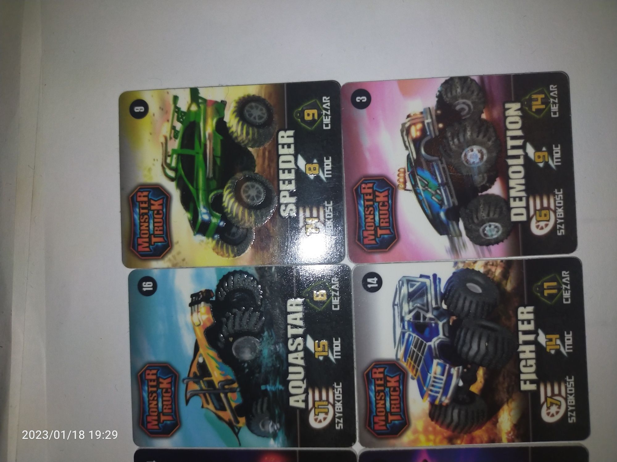 Karty/tazosy Monster Truck 10 sztuk