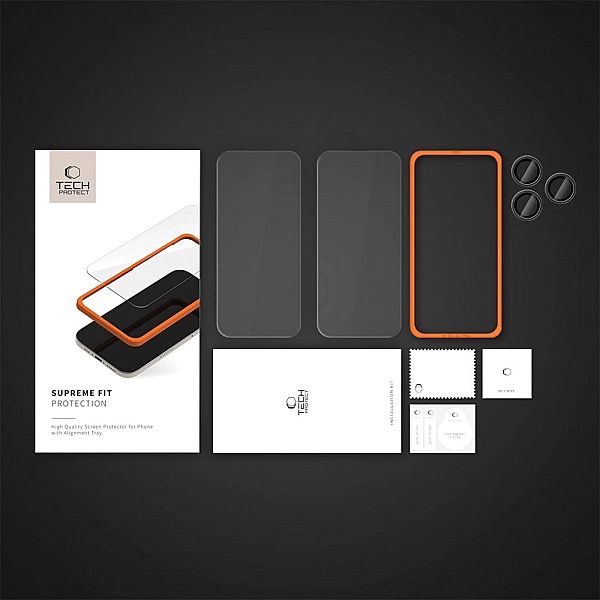 Szkło Hartowane Tech-Protect Supreme Set 3-Pack Iphone 16 Pro Clear