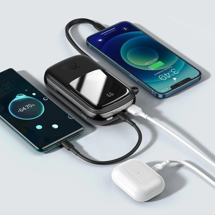Baseus powerbank 20000mAh 20W QC/PD/SCP/FCP z kablem Lightning czarny