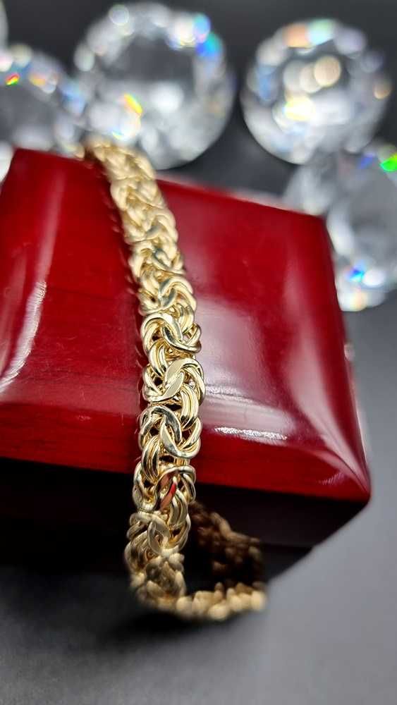 585 Piękna złota bransoleta Królewska