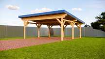 Wiata samochodowa, dwustanowiskowa, Carport