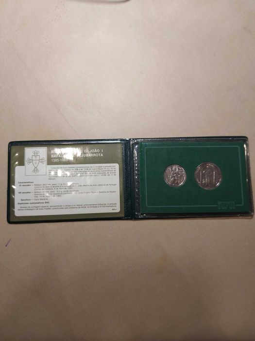 Moedas 25 e 100 Escudos prata - 600 Anos Batalha de Aljubarrota (1985)