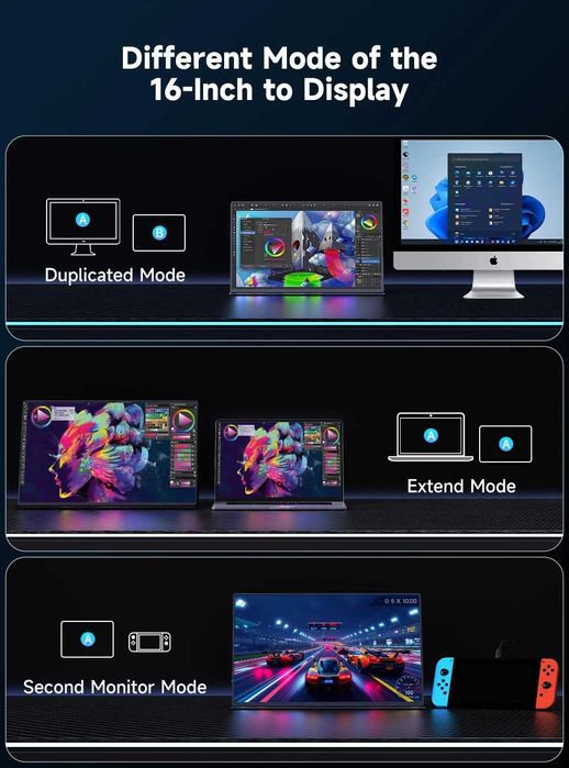 Портативний монітор UPERFECT UColor T6 16'' 4K 1200 nits IPS USB-C