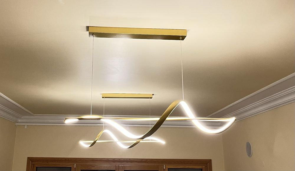 2 candeeiros LED suspenso KHUTTI Metal Dourado