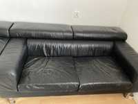 Sofa skórzana czarna