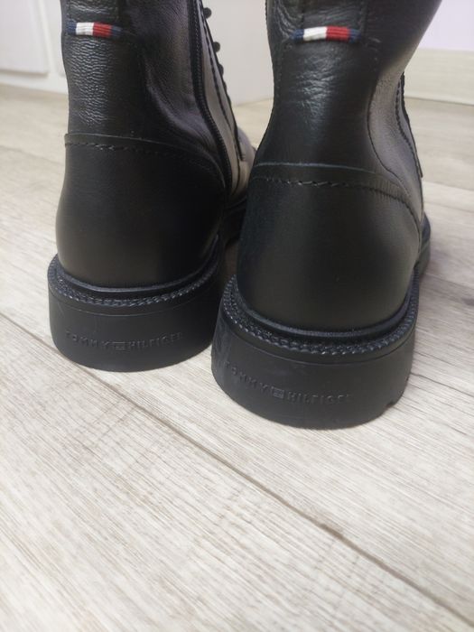 мужские высокие кожаные ботинки tommy hilfiger