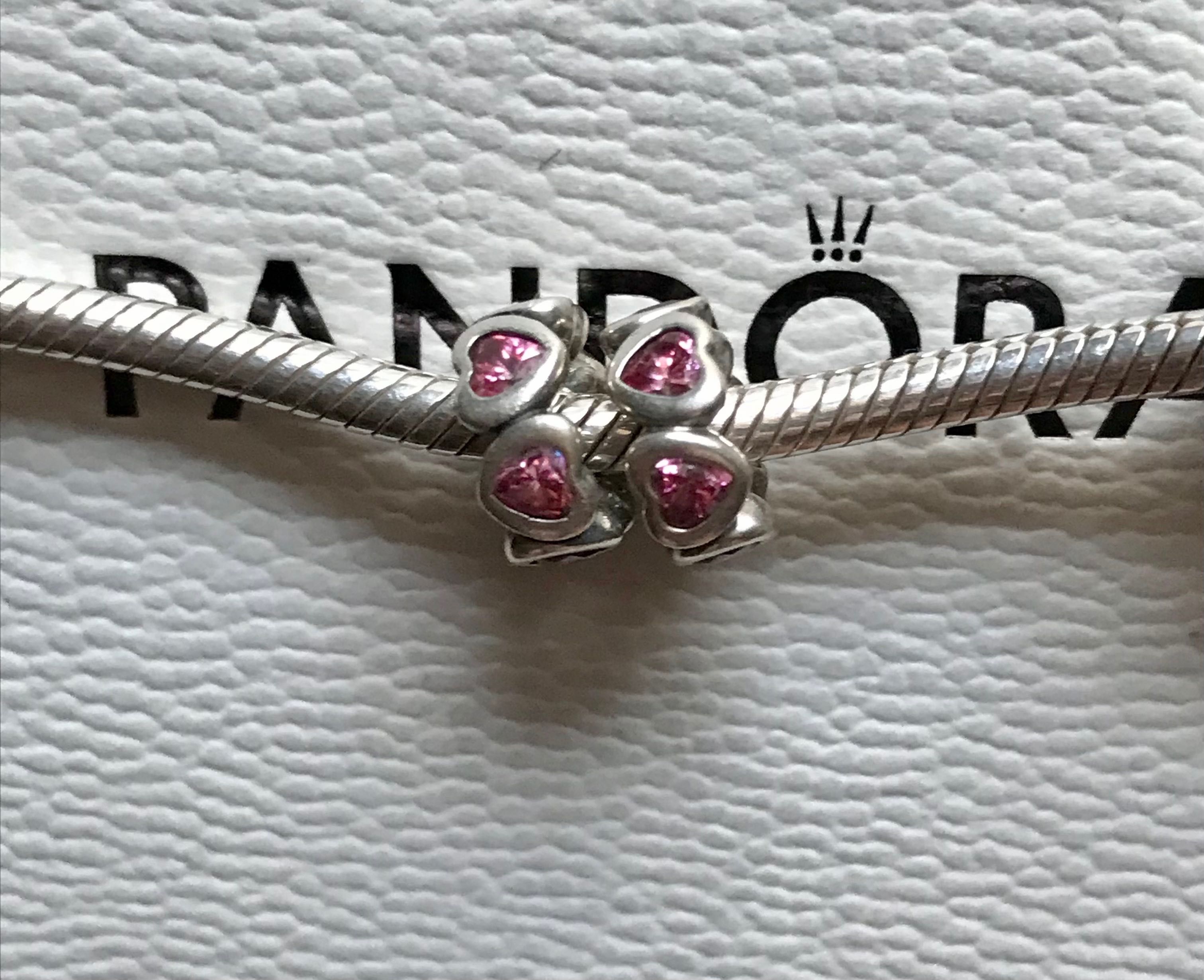 Pandora Charms Różowe Błyszczące Serca Unikat