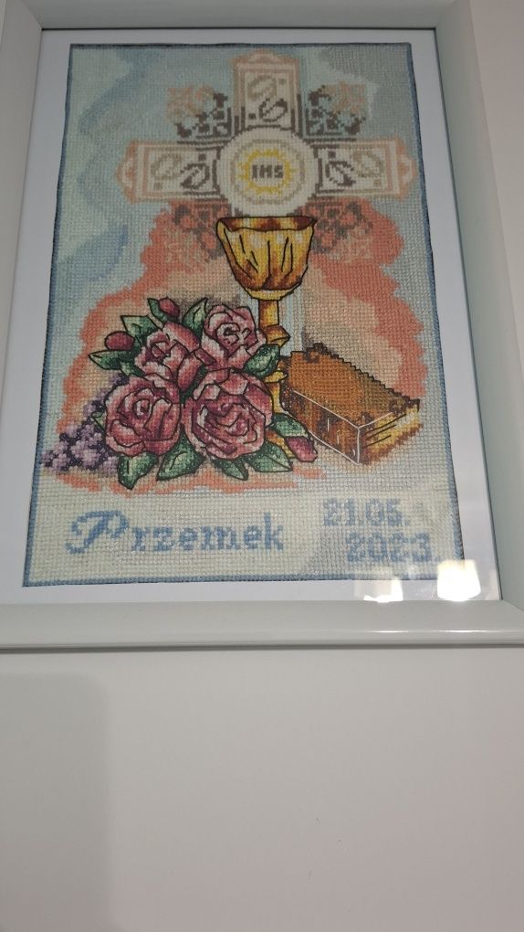 Haftowany obraz Pamiątka I Komunii Świętej