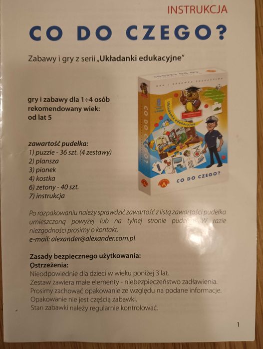 Gra edukacyjna Co do czego
