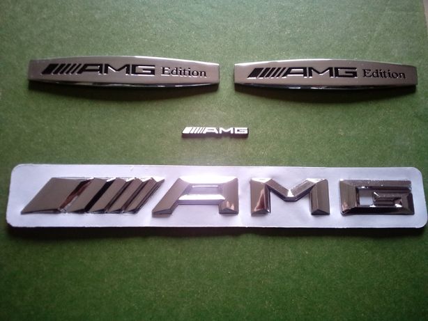 Conjunto de 4 emblemas simbolo kit AMG mercedes