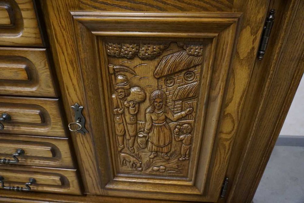 Komoda Myśliwska 3 Drzwiowa + Rząd 5 Szuflad szer. 211 cm ( P-1316 )