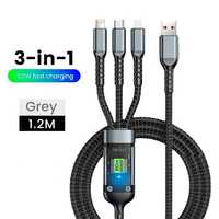 Кабель для зарядки 3 в 1  / 100W - micro-USB | USB-C | Apple Lightning