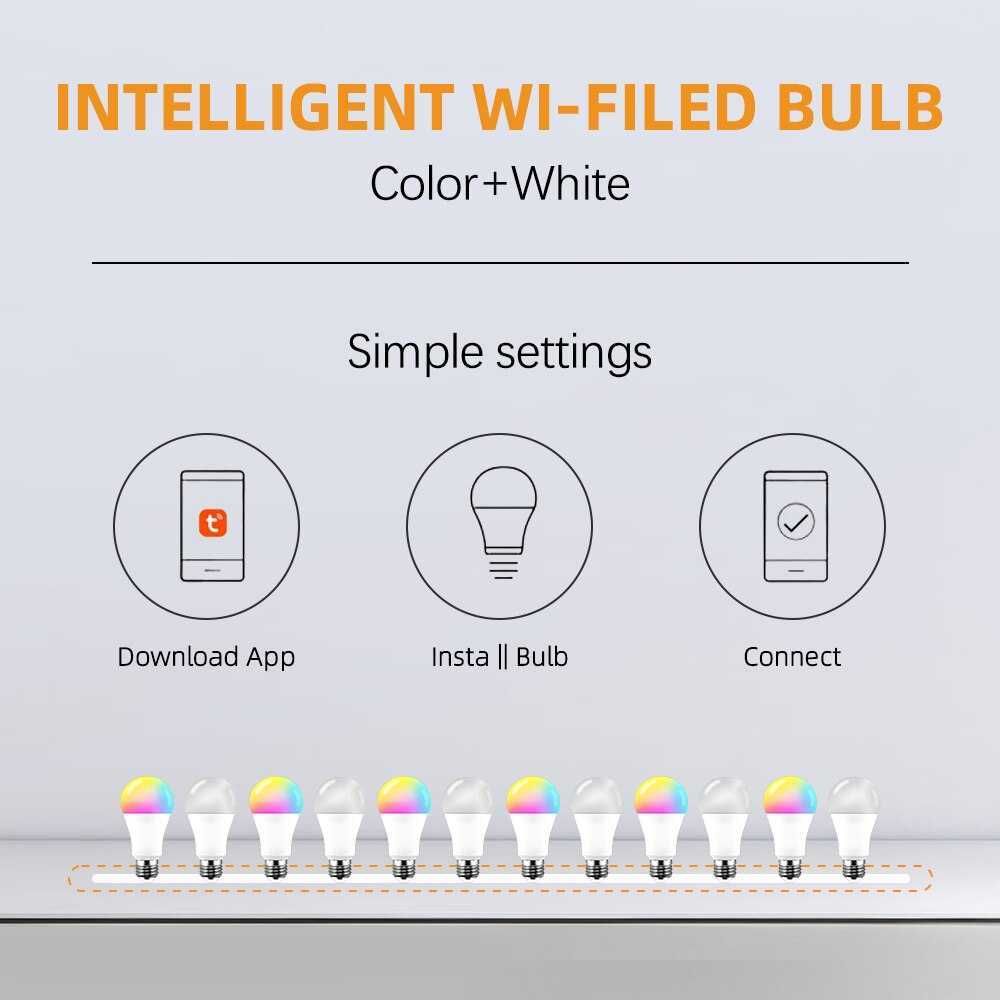 Żarówka Tuya Smart LED 15W Bluetooth RGBCW smart dom .