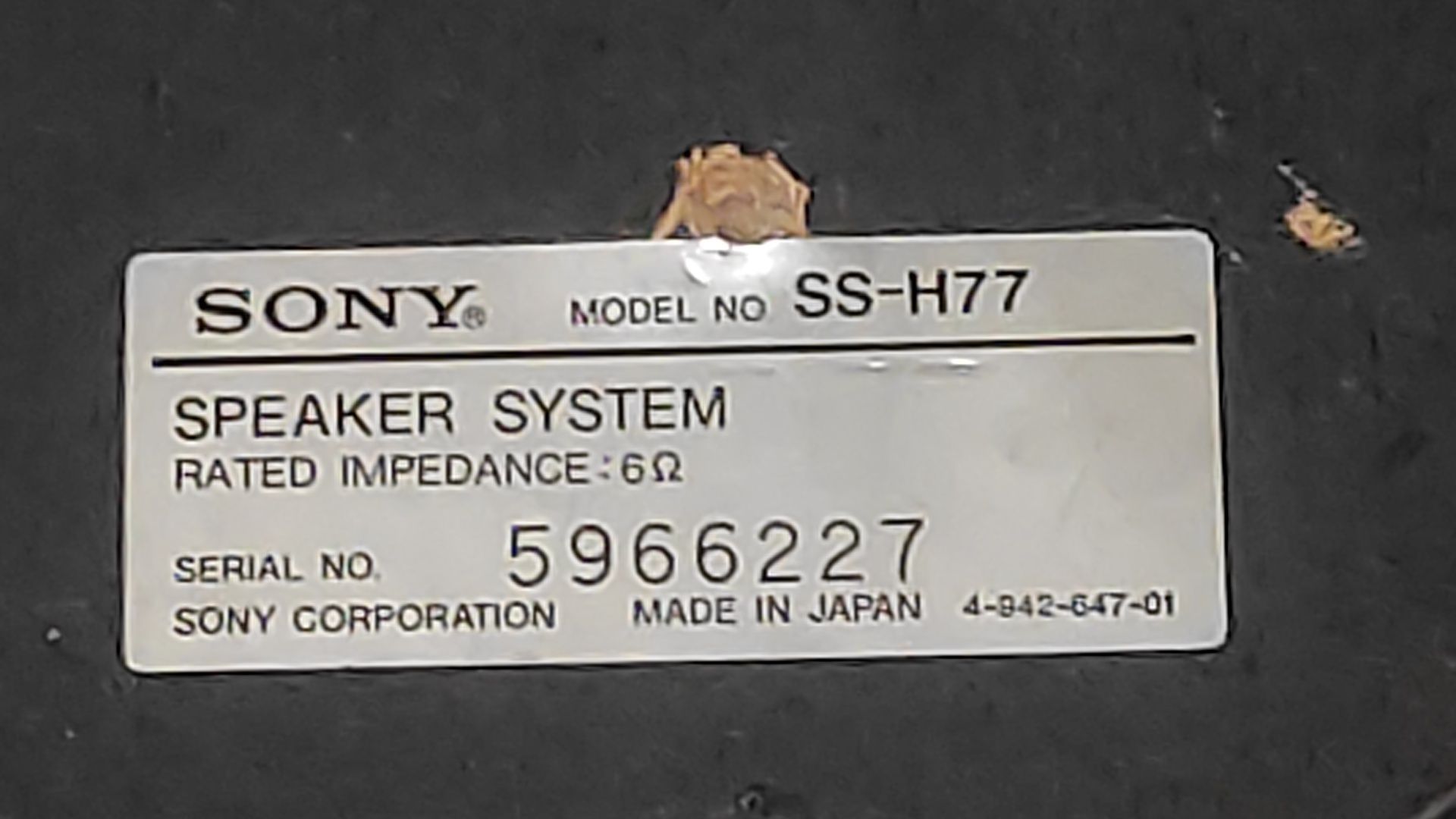 Głośniki Sony SS H77 trójdrożne