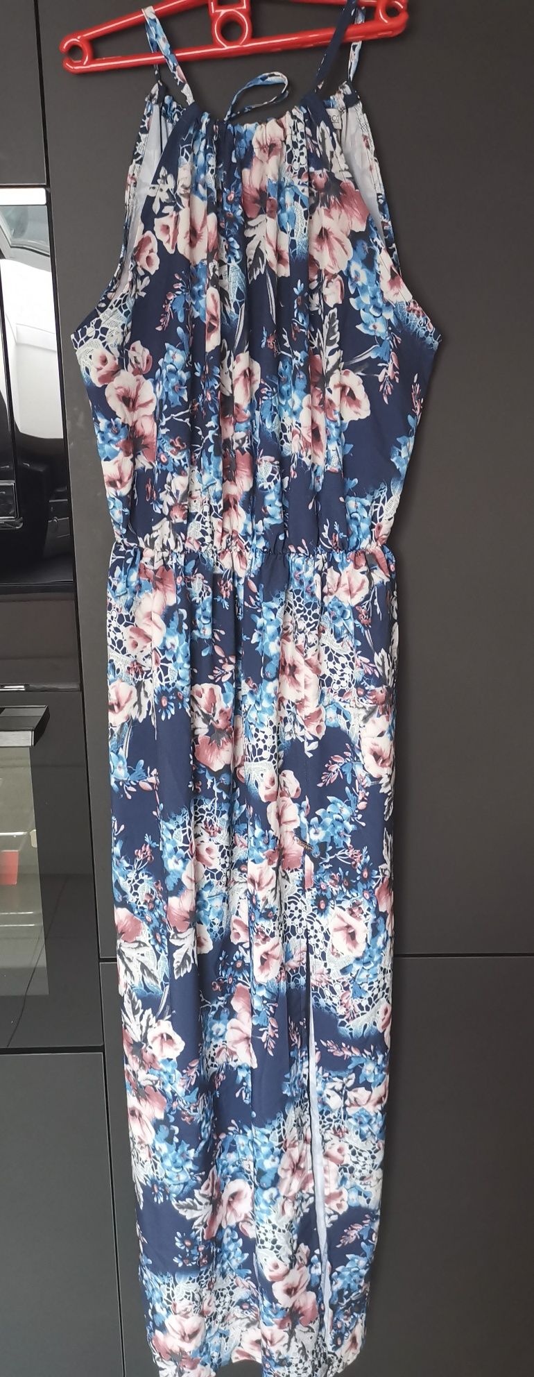 Długa sukienka suknia w kwiaty rozmiar XL