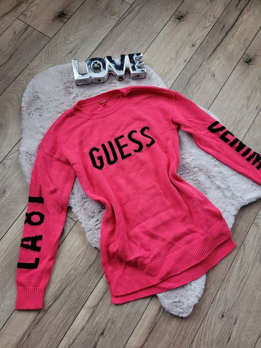 Sweter sweterek Guess xs cukierkowy róż