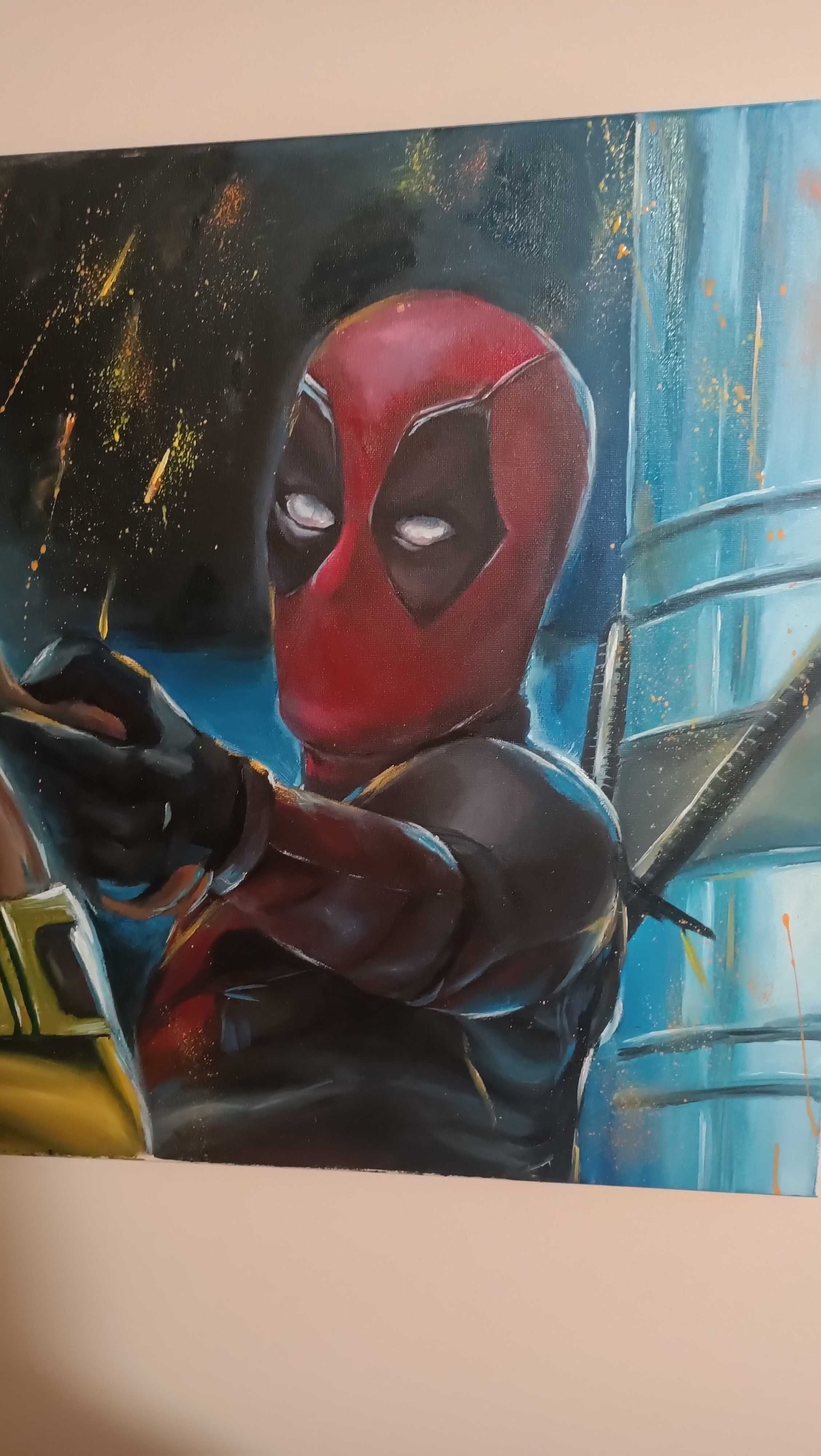Malarstwo olejne Deadpool i Wolverine 50/70