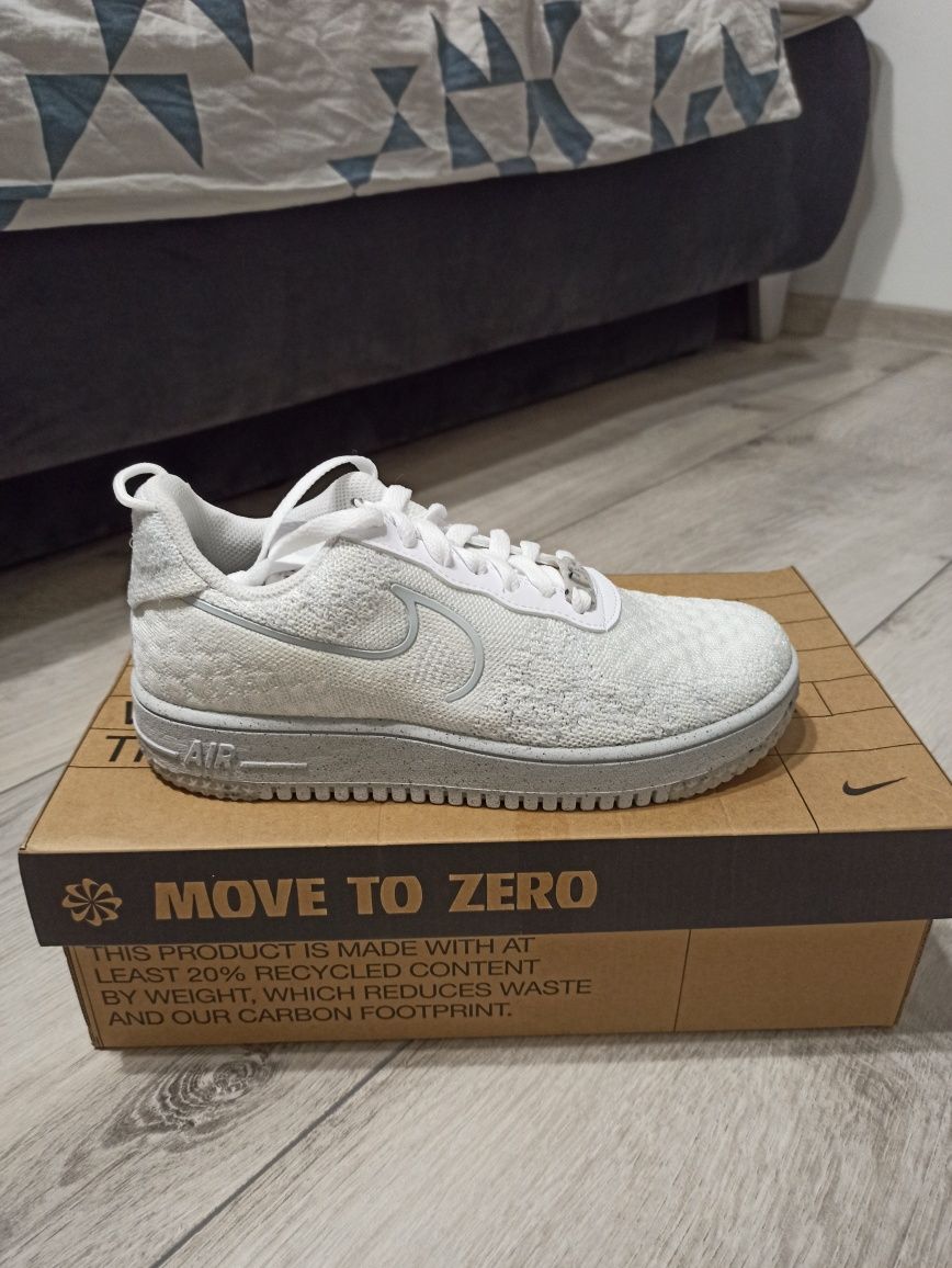 Nike air force 1 białe flyknit / crater