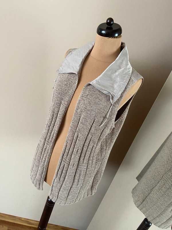 Gerry weber kamizelka narzutka tkana pleciona pastele 44 46 +size xxxl