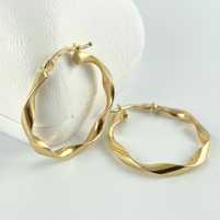 Lśniące ZŁOTE kolczyki skręcane KOŁA 2,6 cm PR. 585 (14K)