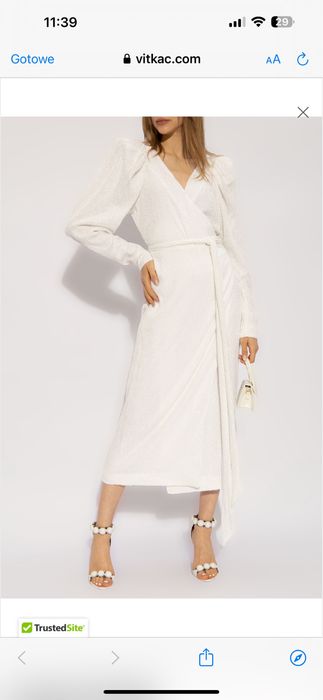 Rotate sukienka cekinowa biała