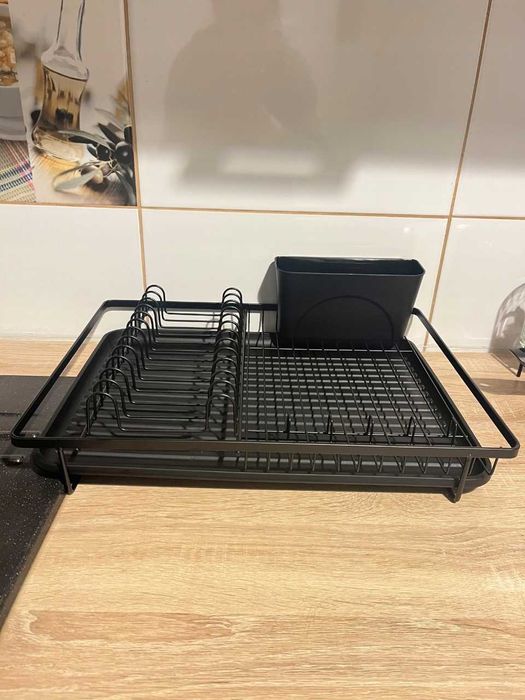 Suszarka do Naczyń z Tacką i Pojemnikiem na Sztućce Ociekacz 44×10×33