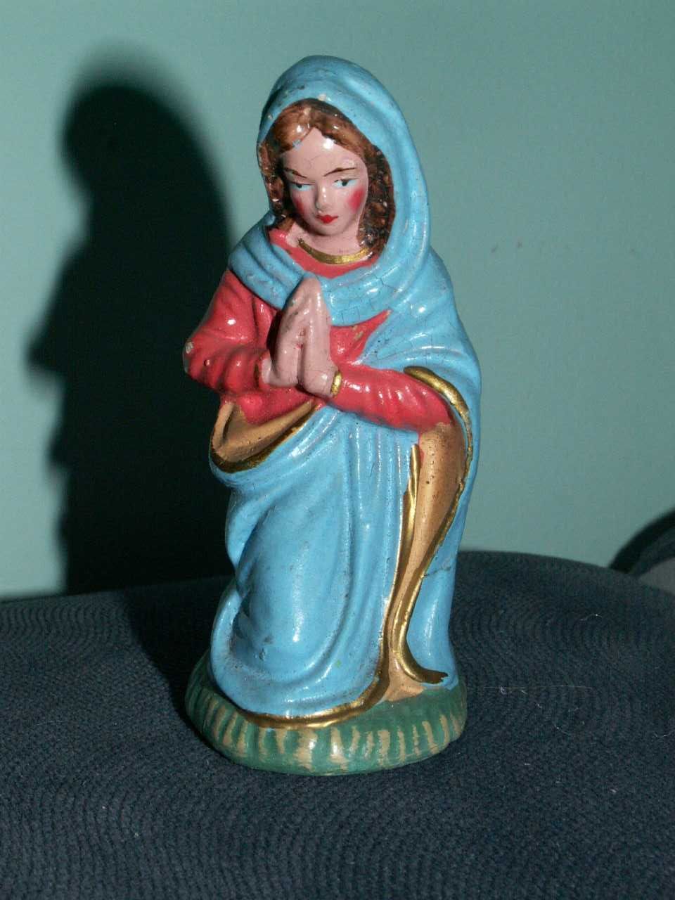 Rodzina święta do szopki - Stare figurki z masy papierowej - Pap mâché