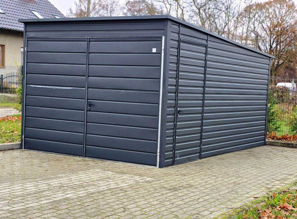 Grafitowy Garaż Blaszany + Dodatkowe Drzwi w Cenie
