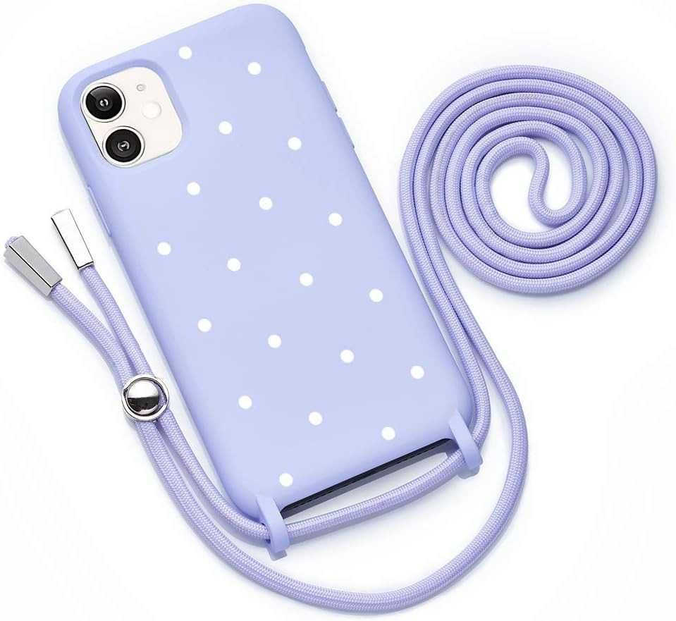 Etui Iphone 13 pro fioletowy z sznurkiem