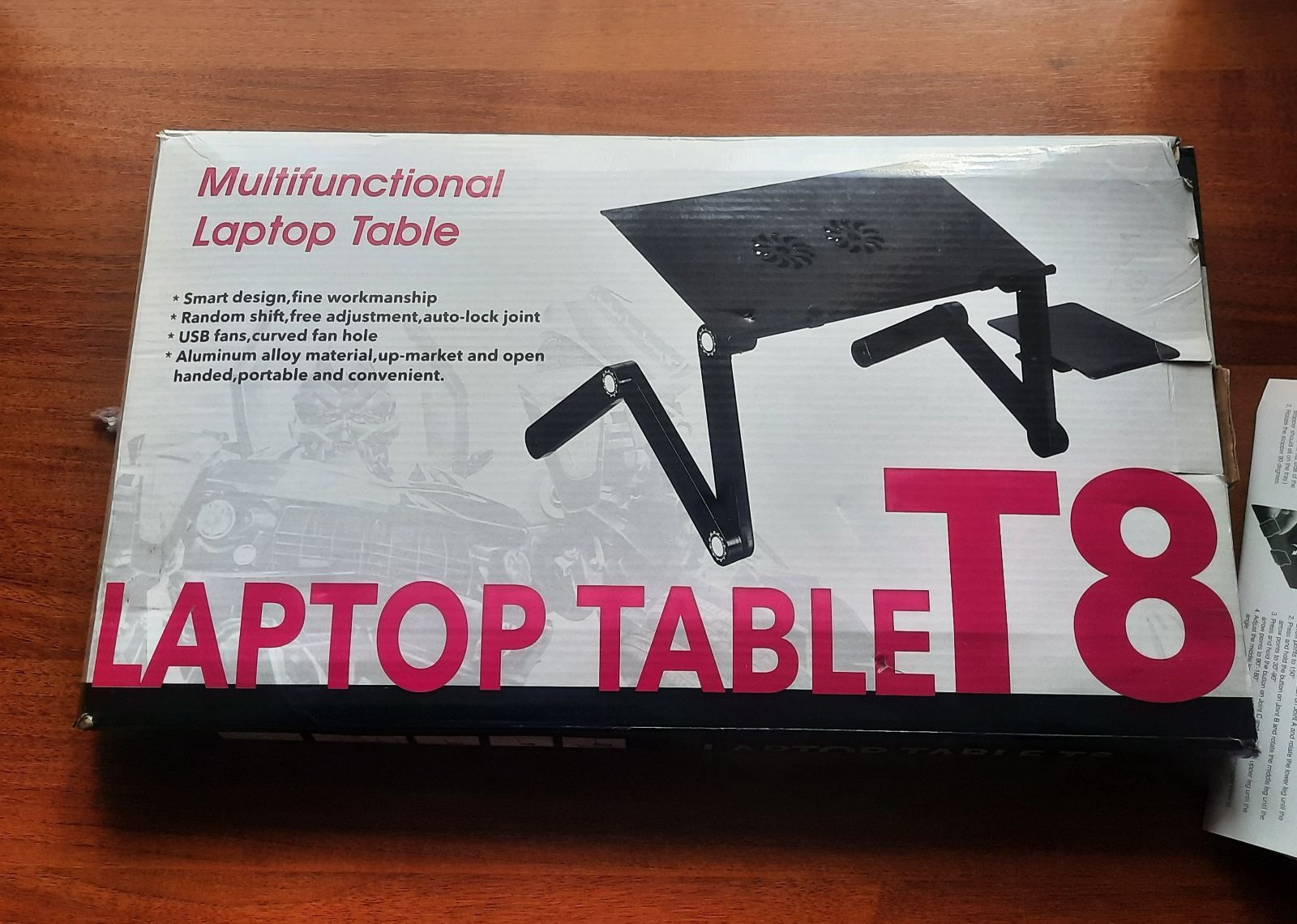 Столик під ноутбук Laptop Table T8 з охолодженням і поличкою для мишки