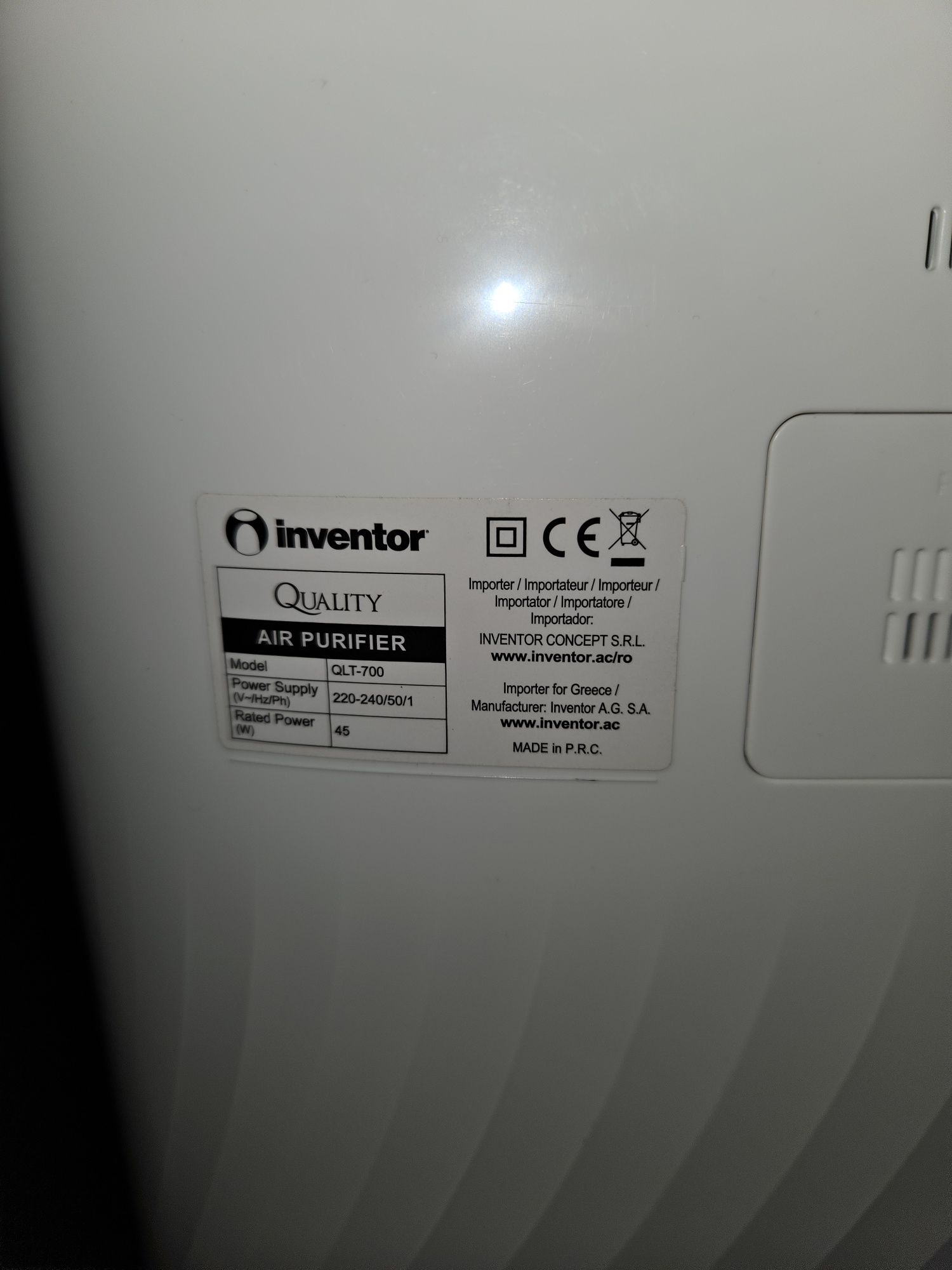 Purificador Ar Inventor QLT-700 36W